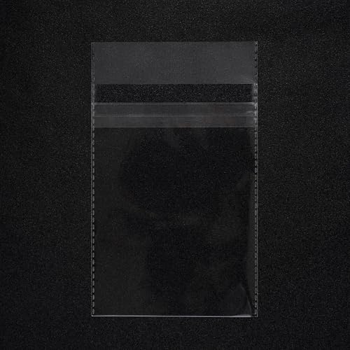 Quotidian Clear Plastic Bags 5.5 x 7.5 Inch, 100 Count - Heavy-Duty, Self-Seal, Archival-Grade for Photos & Art