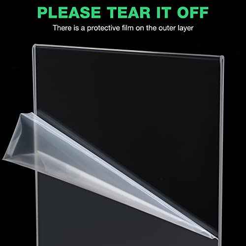 Amyhill 24 Pack Acrylic Sign Holder Plastic Standing Frame Clear Table Menu Double Sided T Shape Poster Acrylic Frame for Wedding Party Office Restaurant Hotel(5 x 7 Inch)