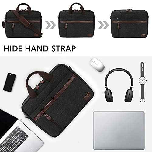 RAVUO Messenger Bag for Men, Water Resistant 17.3 inch Laptop Business Briefcase Canvas Shoulder Satchel for Work Business¡¦