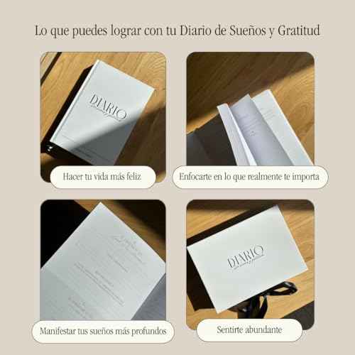 Daily Gratitude Journal & Dreams Planner (Spanish Edition) | Undated 2-in-1 | For Mindfulness, Purpose & Success | Includes Mirror for Affirmations & Luxury Gift Box ? Stay present while achieving your dreams - Diario de Sue?os y Gratitud