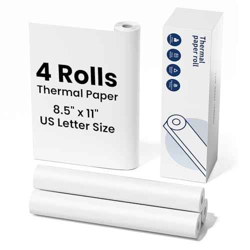 Thermal Paper 8.5" x 11" US Letter Size, 4 Rolls Quick-Dry Thermal Printer Paper, Compatible with A285M A282M A281M M835 M834 M832 Portable Printer
