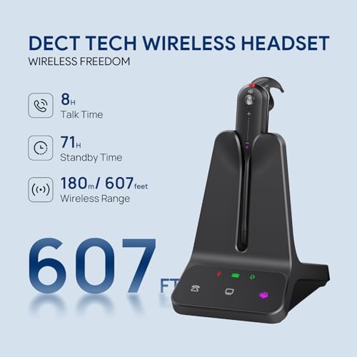 Yealink WH63 E2 DECT Wireless Headset - Single Ear, Noise Cancelling, Multi-Device