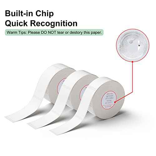 Label Maker Tapes for NIIMBOT D11/D110/D101 Printer, 6 Rolls 0.59''x1.18'' Adapted D11 Label Print Paper, D110 Thermal Sticker Paper Waterproof Self Adhesive Labeling Tape (White, 15 * 30mm)