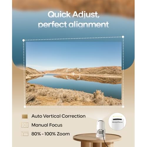 Magcubic 2025 Upgraded HY300PRO Mini Projector with WiFi and Bluetooth, Portable Projector 4K Support, Auto Keystone, 180 Degree Rotation, Smart Proyector for Home Outdoor Android 14
