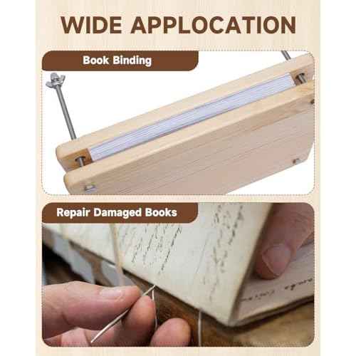 eZAKKA Book Binding Kits, Book Press 11.6 x 7.6 Inch with Plastic Bone Folder, Waxed Thread for Beginners Bookbinding Supplies, 15PCS