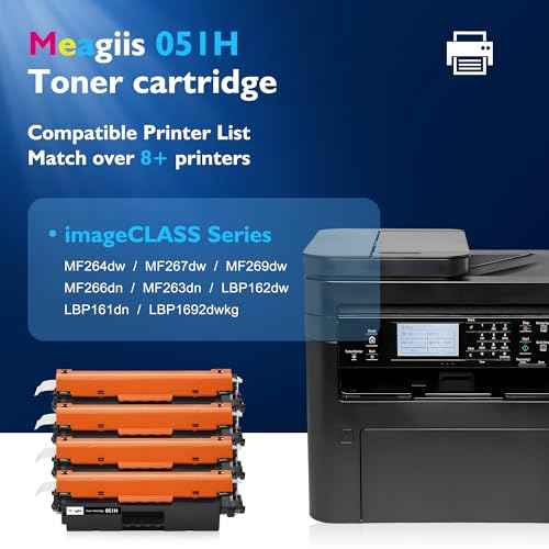 051H CRG051H Toner Cartridge Replacement for Canon 051H High Yield Black Toner Cartridge 051 CRG051 CRG-051H for imageCLASS MF264dw MF267dw MF269dw LBP162dw LBP161dn Printer (Black, 4-Pack)
