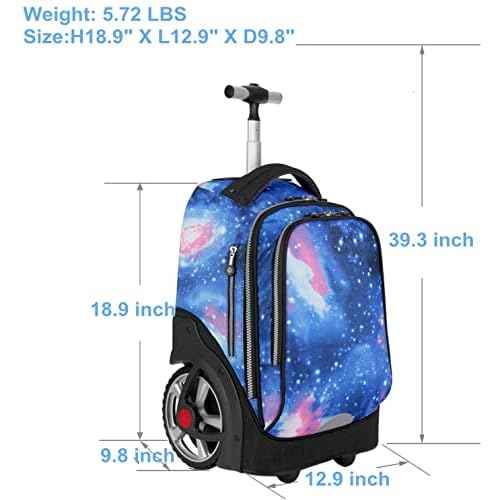 Rolling Laptop Bag for 14 Inch Laptop, Waterproof with Wheels for Business,and Travel Commuter, 19 Inch Laptop Bag with Wheel,Roller Travel Bag-Blue