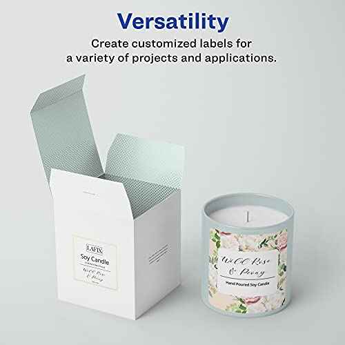Avery Matte White Square Labels, Sure Feed Technology, 3" x 3", 300 Matte White Printable Labels