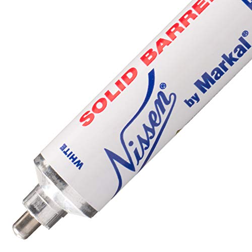 Nissen by Markal 28710 Solid Barrel Metal Marker, White (Pack of 12)