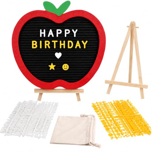 Felt Letter Board with Wooden Easel and Colorful Letters - 10x9 inch