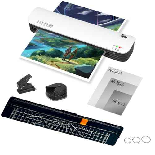 13 Inch Laminator Machine for Documents and Photos, 6 in1 A3/A4 Thermal Laminator Machine with Never Jam Technology, 15 Laminating Sheets, Use for Home Office School or Business