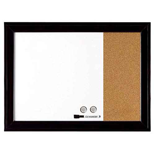 Quartet Combination Magnetic Whiteboard & Corkboard, 17" x 23", Combo White Board & Cork Board, Home D?cor, Black Frame (79283)