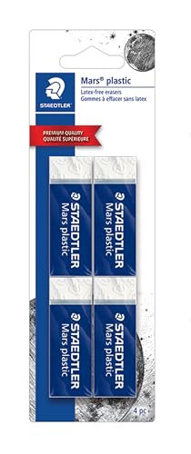 STAEDTLER Mars Plastic Vinyl Erasers 4-Pack - White, Latex-Free, Precise & Minimal Crumbling