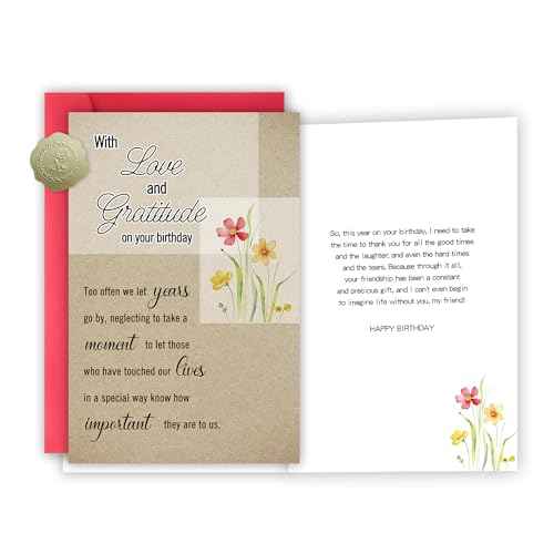 Friend Birthday Card for Women Female, Best Friend Birthday Gifts for BFF Sister, Exquisite Greetings Bday Card for Friends, Friendship Card