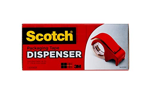 Scotch DP300-RD 3 in Hand Tape Dispenser – Heavy-Duty, Red