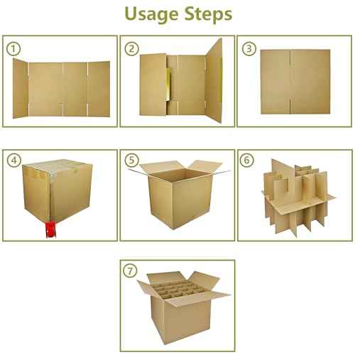 4 Sets Moving Boxes with Divider Kits,16 x 16 x 13 Inch Glassware Dish Packing Box Kitchen Moving Box Corrugate Dividers with 128 Pcs Foam Pouches,1 Pcs Tape Rolls with Dispenser(Two Layer)