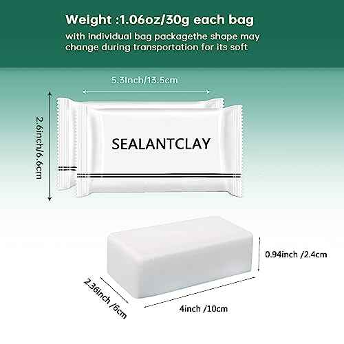 Pack of 50 White Seal Putty Waterproof Duct Seal Repair Sealing Clay, Quick Mending Mud for Drain Connection, Wall Hole, Air Conditioning Hole