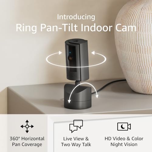 Ring Pan-Tilt Indoor Cam | See all around your home or business with 360° pan coverage, HD video, plus Two-Way Talk (2024 release) | Black
