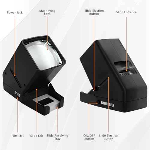 SV-3 35mm Slide & Film Viewer-Slide Viewer with 3X Magnification and LED-Lighted Viewing for 35mm Slides and Film Negatives,USB or Battery Powered.(Include USB Cable)