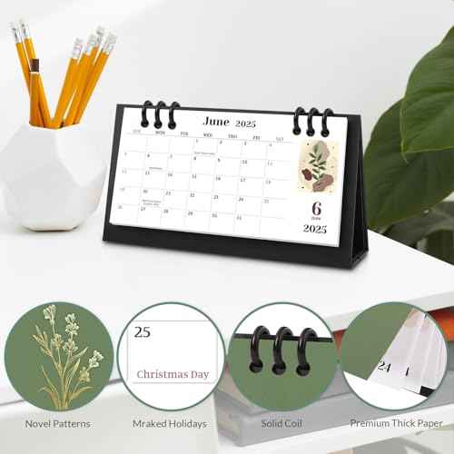 Small Desk Calendar 2025-2027, 6.3" x 3.1", 2026 Desk Calendar - Runs From July. 2025 Until June. 2027, 24 Months Mini Desktop Calendar for School, Home and Office Supplies