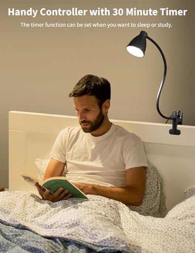 BOHON Black LED Desk Lamp with 5 Color Modes and Dimming, Eye-Care Reading Light