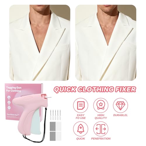 Stitch Gun for Garments with 6 Needles, 5mm Fasteners - Quick Clothing Fixer
