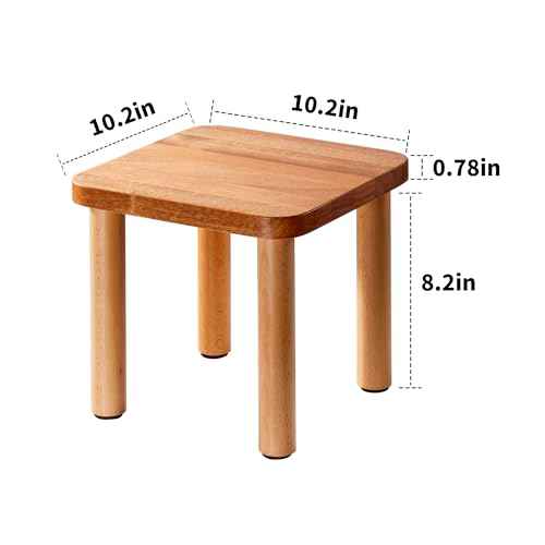 Wooden Step Stools Small Wooden Stool for Kids Non-Slip Stool for Adult Wood Footstool for Bedroom, Bathroom
