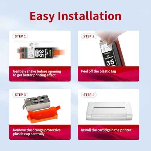 PGI-35 CLI-36 Ink Cartridges (2-Black, 1-Color) Replacement for Canon 35 36 Ink Cartridges for with PIXMA IP100 IP110 TR150 TR160 Mini260 Mini320 Printers