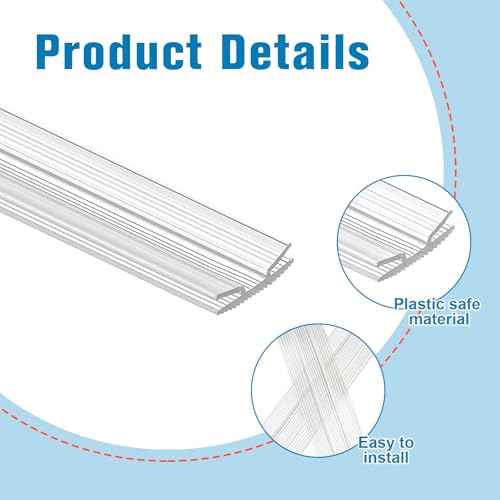 Pangda 10 Pcs 60 Inch Letter Tracks for Plastic Sign Plastic Marquee Letter Board Track for 5,7 and 9 Inch Panels(Clear,1 x 60 Inches)