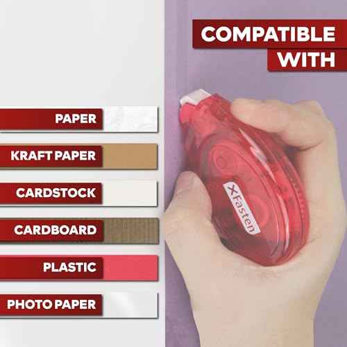 XFasten Adhesive Roller for Scrapbooking, 8mm x 30ft 24-Pack Double Sided Glue Tape Roller Scrapbook Supplies for Adults, Photo Tape for Scrapbooking
