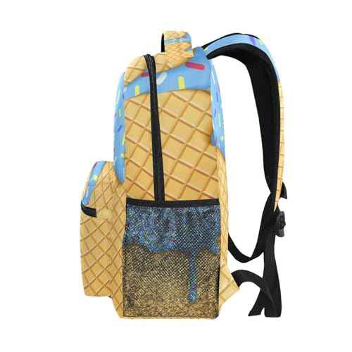 Ice Cream Surface School Backpack Bookbags, Athletic Student Laptop Book Bag,Backpack with Side Pockets for Travel, Hiking, Camping