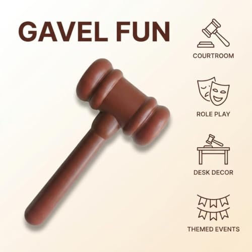 Brown Wooden Judge Gavel - Cosplay, Theater, Desk Accessory, Courtroom Prop