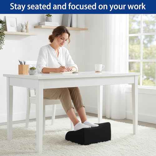 Foot Rest for Under Desk at Work Ergonomic Under Desk Footrest£¬Support Foot Pillow Double-Sided Footstool£¬ for Office, Home & Gaming Leg Elevation Pillow Black
