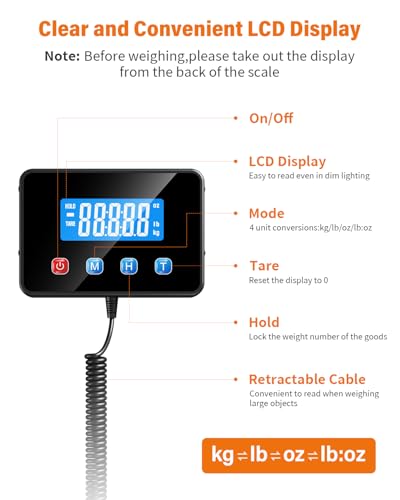 WESTHEY Digital Postal Shipping Scale 440lb Variation 1, High-Precision LED Display
