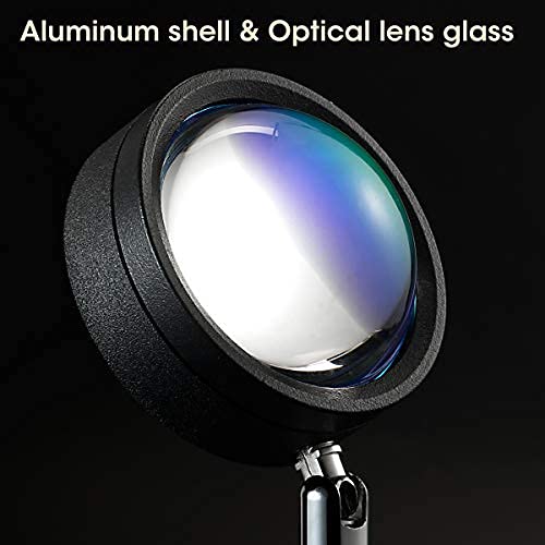 Balkwan Sunset Red Projection Lamp with Rotating Rainbow LED Night Light Floor Stand