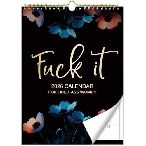 2026 Calendar for Tired-Ass Women,Fuck It Calendar 2026,Tired Women Calendar,Funny party gift Home Office Wall Calendar - Funny Monthly Calendar Gag Gift for Womens