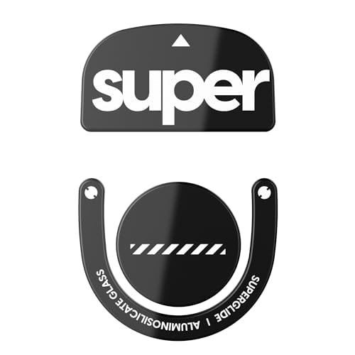 Superglide Glass Mouse Skates for Logitech G Pro X Superlight 2 (Type-C, Black) - Polished Smooth Glide, Durable Gaming Mouse Feet