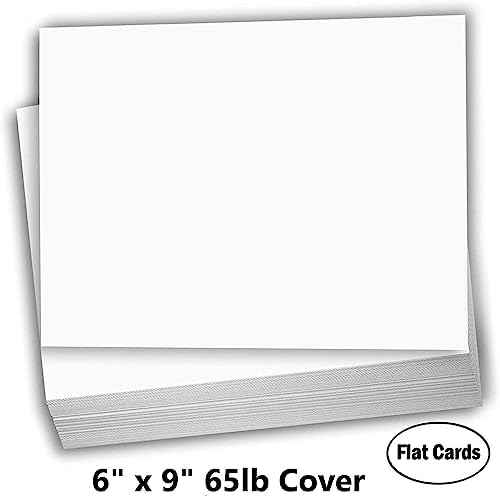 Hamilco Blank Index Cards 6" x 9" Card Stock 65lb Cover White Cardstock Paper - 100 Pack