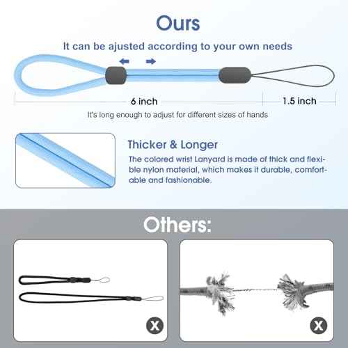 Wrist Strap Lanyard, Adjustable Phone Lanyards for Cell Phone, Camera, Flashlight, Keychain, ID Name Tag Badge