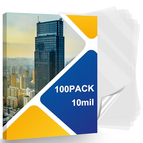 100 Pack 9x11.5inch 10mil Letter Size Laminating Sheets Thermal Laminating Pouches Paper Laminator Sheets File Card Laminator Pouches 8.5x11inch for Permits Cards File Photos (100, 9"x11.5"-10mil)