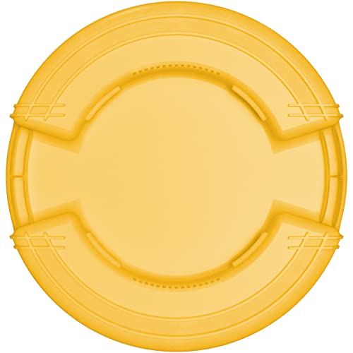 SPARTA Bronco 20 Gallon Trash Can, Thick Polyethylene Bin, NSF Certified Waste Container with Top Handles, Bottom Handholds, Reinforced Base and Stackable, LLDPE, 20 Gallon, Yellow