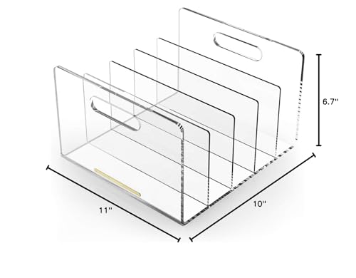 EXPUTRAN Acrylic File Sorter, Desktop File Collator Office File Organizer, Clear 11.4" x 6.7" x 10"
