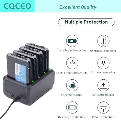 4-Slot Battery Charging Cradle for Zebra TC77 TC70 TC72 TC75 TC70X TC75X TC720L TC75EK TC75AH TC75GK TC700H TC700K TC77HL Barcode Scanner Battery, Compatible with BT-000318 Battery