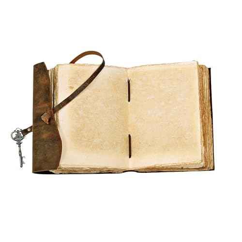 cuero Compass Vintage Leather Journal Antique Handmade Leather Bound Journal with Deckle Edge Paper Diary Leather Sketchbook Drawing Journal Notebook Great Gift Men & Women (Tawny Brown, 8X10 Inch)