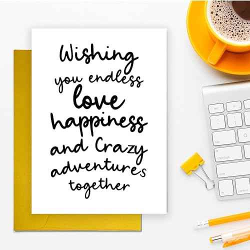 UUEFKTN Funny Wedding Engagement Cards for Friends, Congratulations Card for Newlyweds, Congratulations Eco Card for Newly Married or Engaged Couple