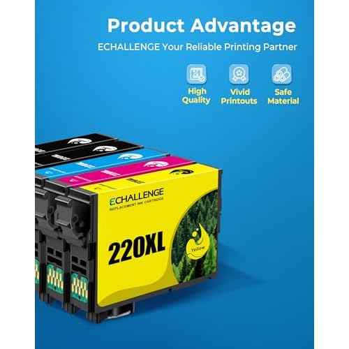 ECHALLENGE Remanufactured 220XL Ink Cartridge Replacement for 220XL 220 XL T220 XL to Use with WF-2760 WF-2750 WF-2650 WF-2630 XP-420 XP-320 XP-424 WF-2660 (4Black, 2Yellow, 2Cyan, 2Magenta, 10 Pack)