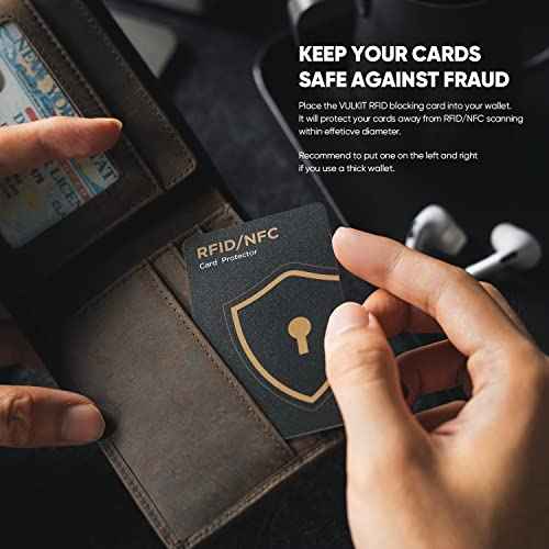 VULKIT RFID Blocking Cards 2 Pack Credit Card Protectors NFC Contactless Cards Protection for Business & Travel Wallet