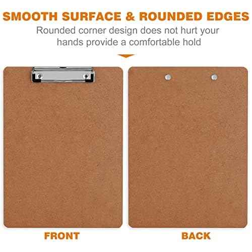 Clipboard, HERKKA 15 Pack Hardboard Office Clipboards Standard A4 Letter Size Clipboard with Low Profile Clip, Size 12.5 x 9 Inch