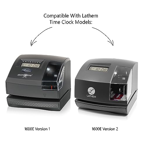 Lathem TruAlign E16 Time Cards for 1600E, Weekly, 1-Sided, 4" x 9", White, Box of 100, (E16-100)
