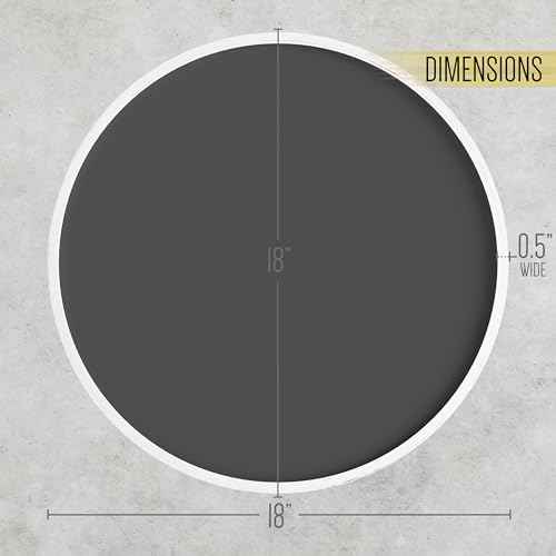 HBCY Creations 18" Round Whitewashed Wood Framed Wall Mounted Magnetic Chalkboards with Eraser and Chalk
